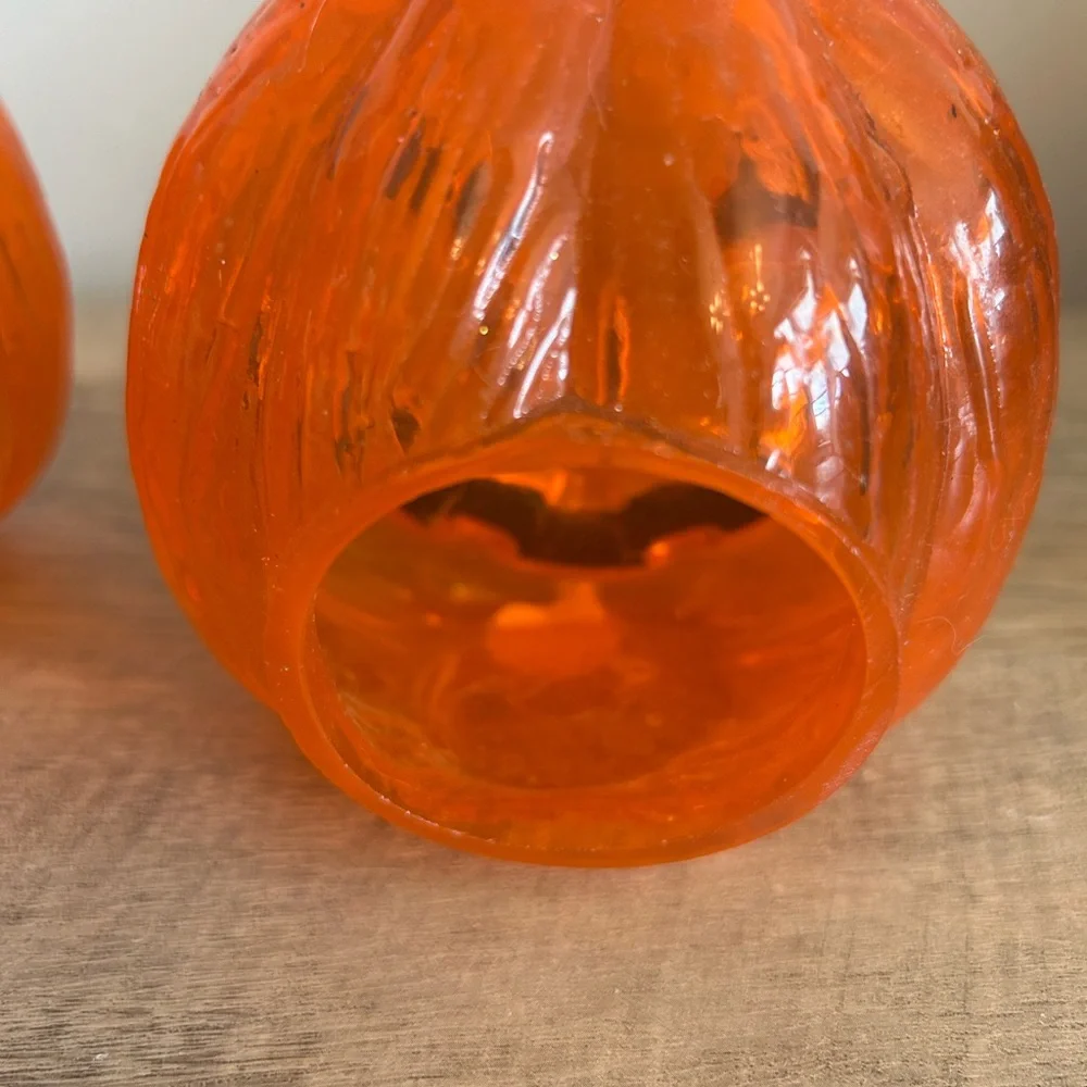 Yankee Candle Pumpkin Jack-O-Lantern Tealight‎ Candle Holder Lot of 2